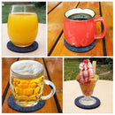 Round Felt Coaster Cup Mat Pad Storage Box For Bowl Mug Glass Plate Creativ G6O2