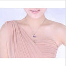 Fashion Heart Crystal Pendant Necklace Amethyst Necklace Accessory
