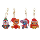 4pcs DIY Full Drill Special Shaped Diamond Painting Cute Animal Key Chain
