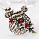 Christmas`Crystal Enamel Brooch Pin Harp Lute Collar Rhinestone Brooches`Jewelry