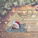 Wooden Picture Frame Photo Album Pendant Home Party Decor (Xmas Tree Grey) A