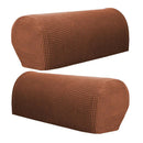 Armrest Cover Stretch Fabric Anti-Slip Couch Armrest Slipcovers Light Coffee
