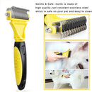 Pet Undercoat Rake - 2 Sided Dematting Tool for Dogs and Cats - Safe Grooming &
