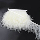 1pcs Snow White Ostrich Fringe Trim Feather Strip 1m Length NYN