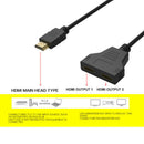 HDMI Splitter Cable Male to Dual HDMI 2 Female Y Splitter Adapter in HDMI HD  Ew