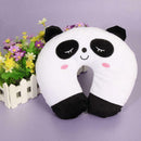 Multi-Color Cartoon U Shaped Travel Pillow Neck Support Head(Panda) A
