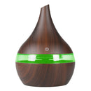 300ml Wooden Textured Mist Humidifier Oil Essential Diffuer w/ Light Brown
