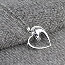 Fashion New Jewelry Plated White K Horse In Heart Necklace Pendant NecklaceME