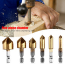7pcs/set 6mm-19mm HSS Chamfer Drill Bit Countersink Chamfer+Center Punch