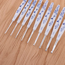 9PCS Plastic Handle Crocheting Aluminum Crochet Hooks Needles 2mm-6mm