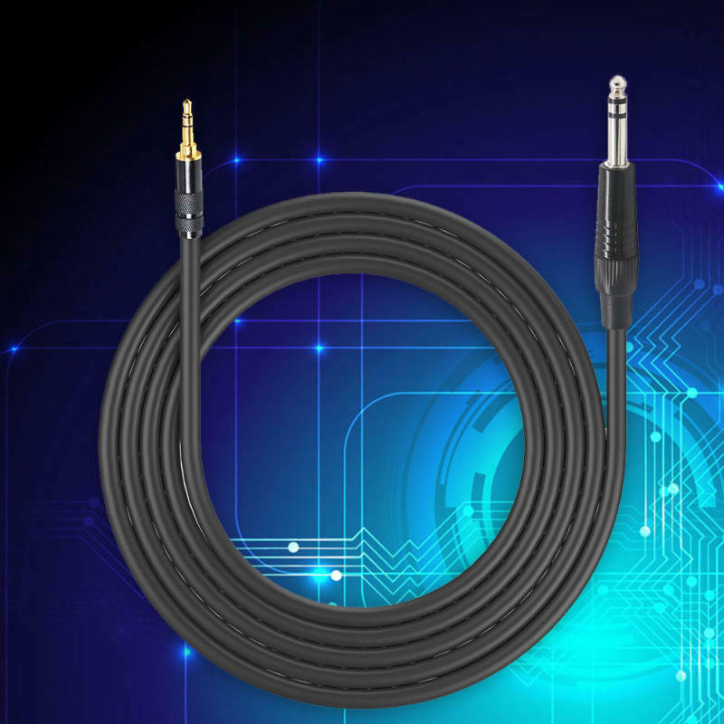 1.5m 3.5mm 1/8" Male to 6.35mm 1/4" Male TRS Stereo Audio AUX Cable PC iPod GDY