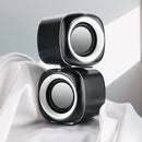 Pair Black Plastic 3.5mm PC Computer Speakers Bass Soundbox Surround Sound