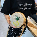 Round Women Straw Bags Leaves Rattan Woven Beach Shoulder Bags Ladies Cossb C1S5