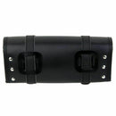 Motorcycle Bag Pouch Saddle Bag PU Leather Luggage Tool Roll Bag Black I7V4