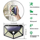 100 LED Solar Power Wall Light PIR Motion Sensor Waterproof Outdoor Gar AWM