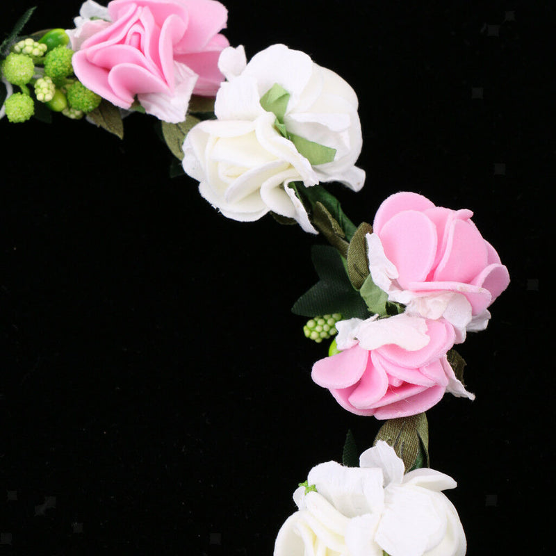 Wreath Flower Artificial Flowers Hair Band Floral Bridal Wedding Hairband