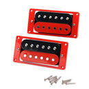 1 Set Of 2Pcs Red & Black Humbucker Double Coil Pickups Neck Bridge for Lp