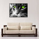 Green Eye Cat 5D Diamond DIY Painting  Kit Home Decor Craft