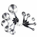10pcs/set Stainless Steel Measuring Cups Measuring Spoon Scoop Silicone Bla