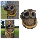 Lifelike Owl Tree Hugger Garden Statues Animals Tree Sculpture Garden Decor