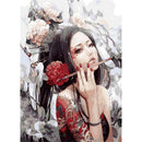 5D DIY Full Round Drill Diamond Painting Brush Pen Girl Cross Stitch Kit
