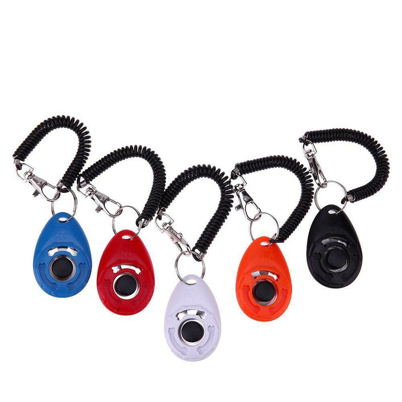 5pcs Pet Dog Training Clicker Pet Trainer Tool Key Chain (Fixed 5 Colors)