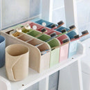 Nordic wind wheat straw four compartment storage box kitchen bathroom under