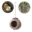 Natural Coconut Shell Bird Nest House Hut For Pet Parrot Budgies Parakeet C E3W7