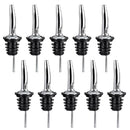 10 pcs Flow Pourer Spout Stopper Stainless Steel Liquor Spirit Wine Bottle OZ