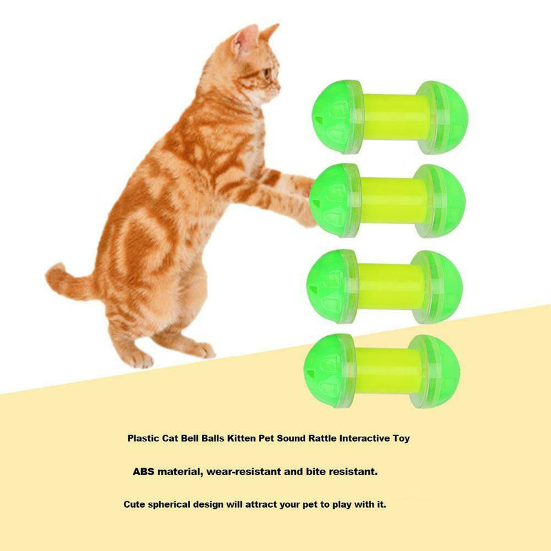 12pcs/Set Cat Dumbbell Bell Balls Pet Sound Rattle Plastic Interactive Toys