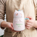 Three-Dimensional Relief Cute Cartoon Water Cup Pink Pig Ceramic Cup Large