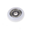 1 Nylon Plastic Carbon Steel Pulley Wheels Roller Groove Ball Bearing White OZ