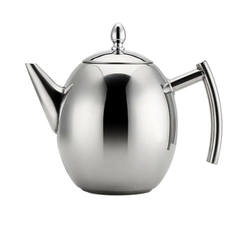 1.5L Stainless Steel Teapot Coffee Pot With Tea Leaf Strainer Infuser Filter
