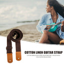 Cotton Linen Guitar Strap Adjustable Belt for Guitar Ukulele Bass (Coffee)