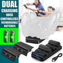 Dual USB Charging Dock Controller Charger+2 Rechargeable Batte X7O0 One S9Z S4L3