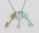 Ready Player One Movie Three Keys Charm Pendant Necklace 1st 2nd 3rd Gift