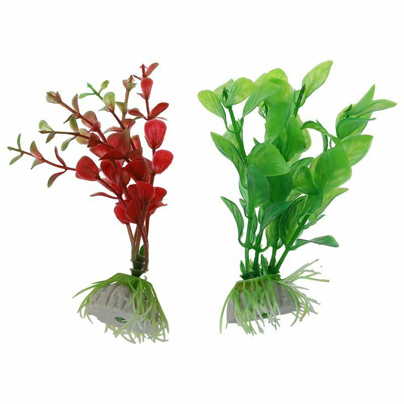 10 pcs Artificial Aquarium Fish Tank Water Plant Plastic Ornament (Random C