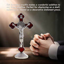 Alloy Jesus Cross Statue Home Desktop Car Decoration Stand Ornament Gift
