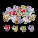50Pcs DIY Wooden Novelty Cat Design Buttons Sewing Button Art Crafts 30mm