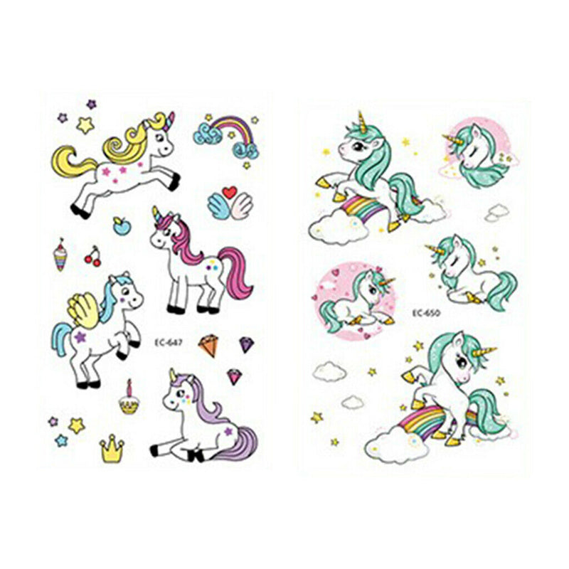 10 Lot Lovely Cute Cartoon Horse Star Tattoos Kids Transfer Stickers For DIY
