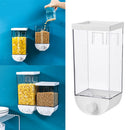 2Pcs 1500ml Clear Wall Mounted Food Storage Container Cereal Grain Dispenser