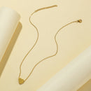 Simple Heart Pendant Necklace Women Golden Clavicle Chain Charming Jewelry
