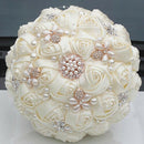 24Cm Gorgeous Crystal Ivory Wedding Bouquet Brooch Bowknot Wedding Decorati