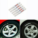 5pcs White Waterproof Auto Tyre Tire Tread Rubber Paint Pen Markers Permanent