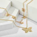 Elegant Double Layer Butterfly Choker Chain Pendant Women Favor Necklace Gi U2S2