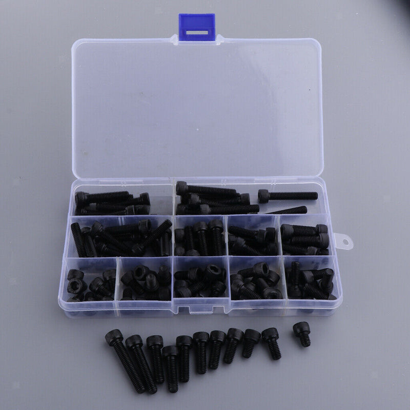 Alloy Steel Socket Cap Screws M6 Hex Head Bolt Nuts Assortment Kit with Box