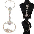 Simple Diamond Sexy Fashion Ladies Jewelry Exaggerated Flower Body Chain BOL