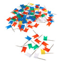 100 Pieces Mixed Color Flag Push Pins Nail Thumb Tack Map Drawing Pin Station Cy
