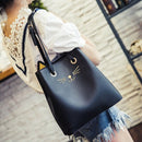 New Large Capacity PU Cute Cat Pattern Cross-Body Bags String-Drawn Single