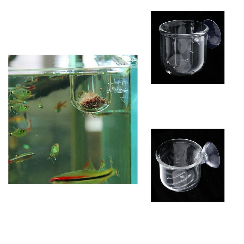 2x Fish Feeder Aquarium Clear Live Red